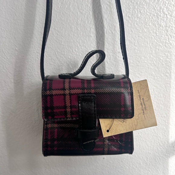 PATRICIA NASH Tartan Beet Mini Bag Crossbody Strap NWT - Picture 3 of 10